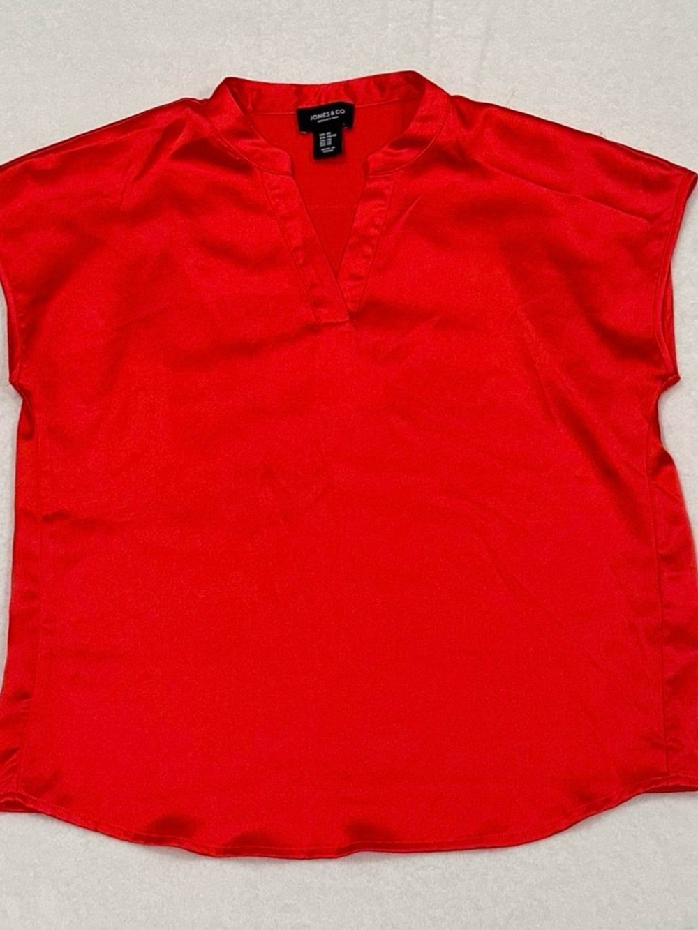 Jones New York Bright Red Satin Top
